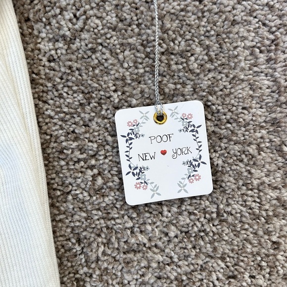 NWT Poof New York cropped short sleeve deep v neck collared shirt. Ribbed. Y2K - Picture 6 of 13